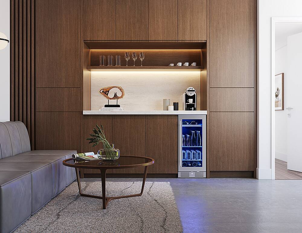 Alt View 11. Zephyr - Presrv 15 in. 3.4 Cu. Ft. 4-Bottle and 64-Can Single Zone Beverage Cooler - Stainless Steel + Glass.