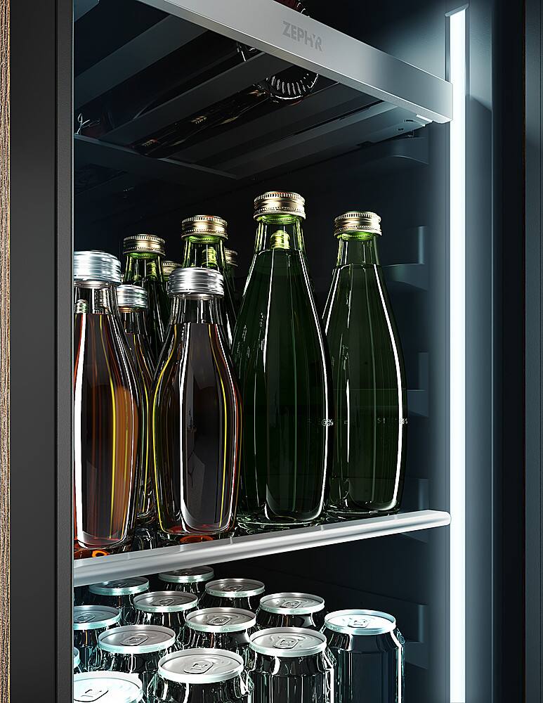 Alt View 20. Zephyr - Presrv 15 in. 3.4 Cu. Ft. 4-Bottle and 64-Can Single Zone Beverage Cooler - Stainless Steel + Glass.