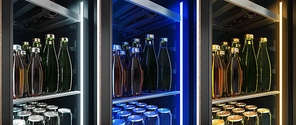 Alt View 22. Zephyr - Presrv 15 in. 3.4 Cu. Ft. 4-Bottle and 64-Can Single Zone Beverage Cooler - Stainless Steel + Glass.