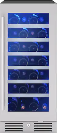 Front. Zephyr - Presrv 15 in. 3.4 Cu. Ft. 27-Bottle Wine Cooler with PreciseTemp - Stainless Steel + Glass.