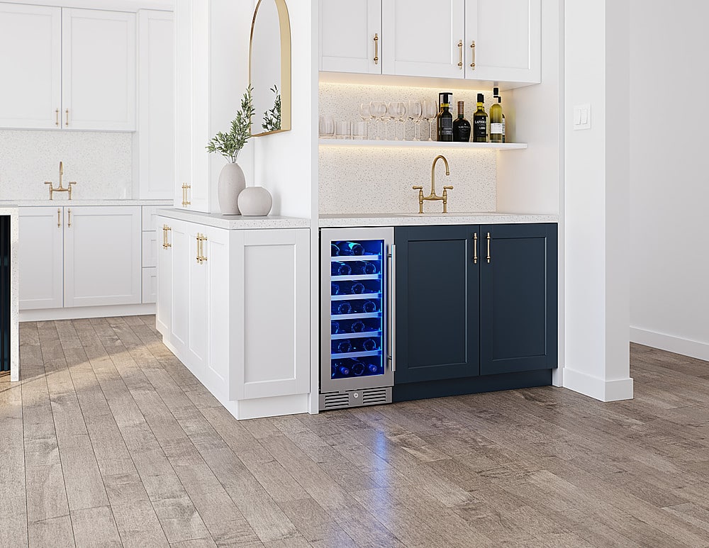 Alt View 12. Zephyr - Presrv 15 in. 3.4 Cu. Ft. 27-Bottle Wine Cooler with PreciseTemp - Stainless Steel + Glass.