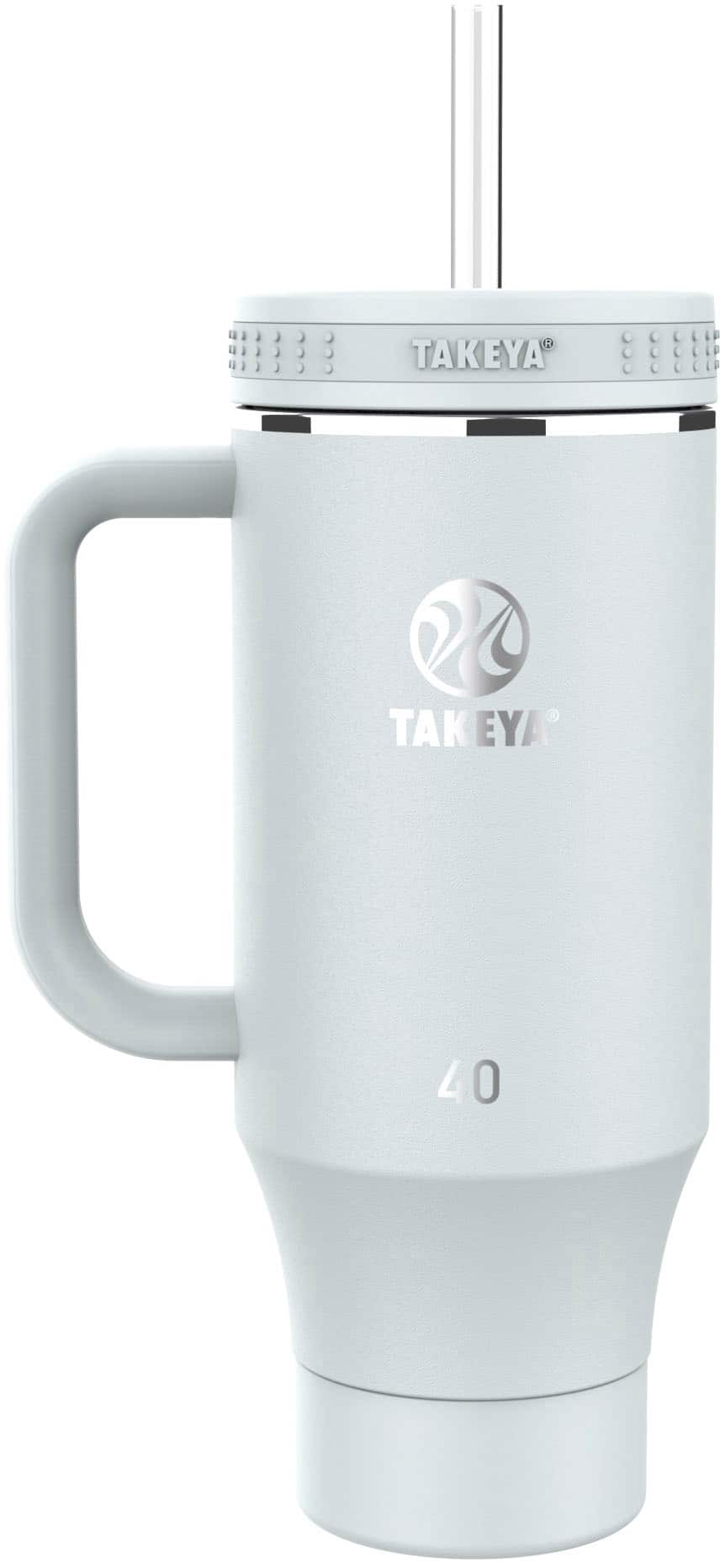 Angle. Takeya - Tumbler 40oz StdStw Tmblr Mist - Stainless Steel.