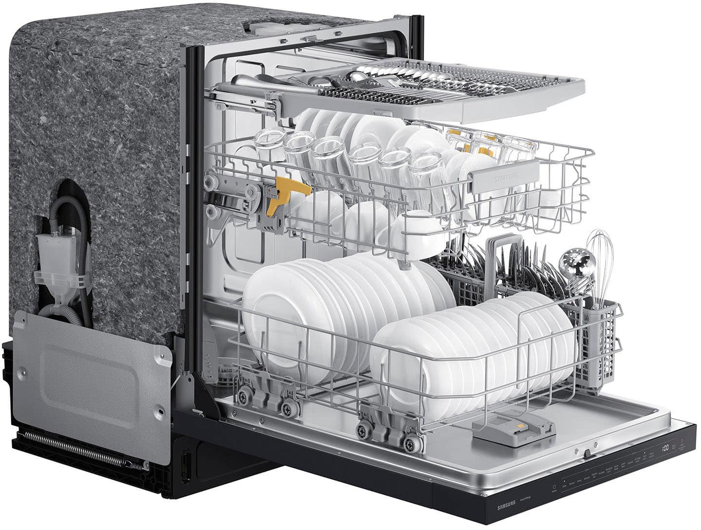 Alt View 16. Samsung - AutoRelease Dry Smart Built-In Stainless Steel Tub Dishwasher with 3rd Rack, StormWash, 46 dBA - Fingerprint Resistant Matte Black.