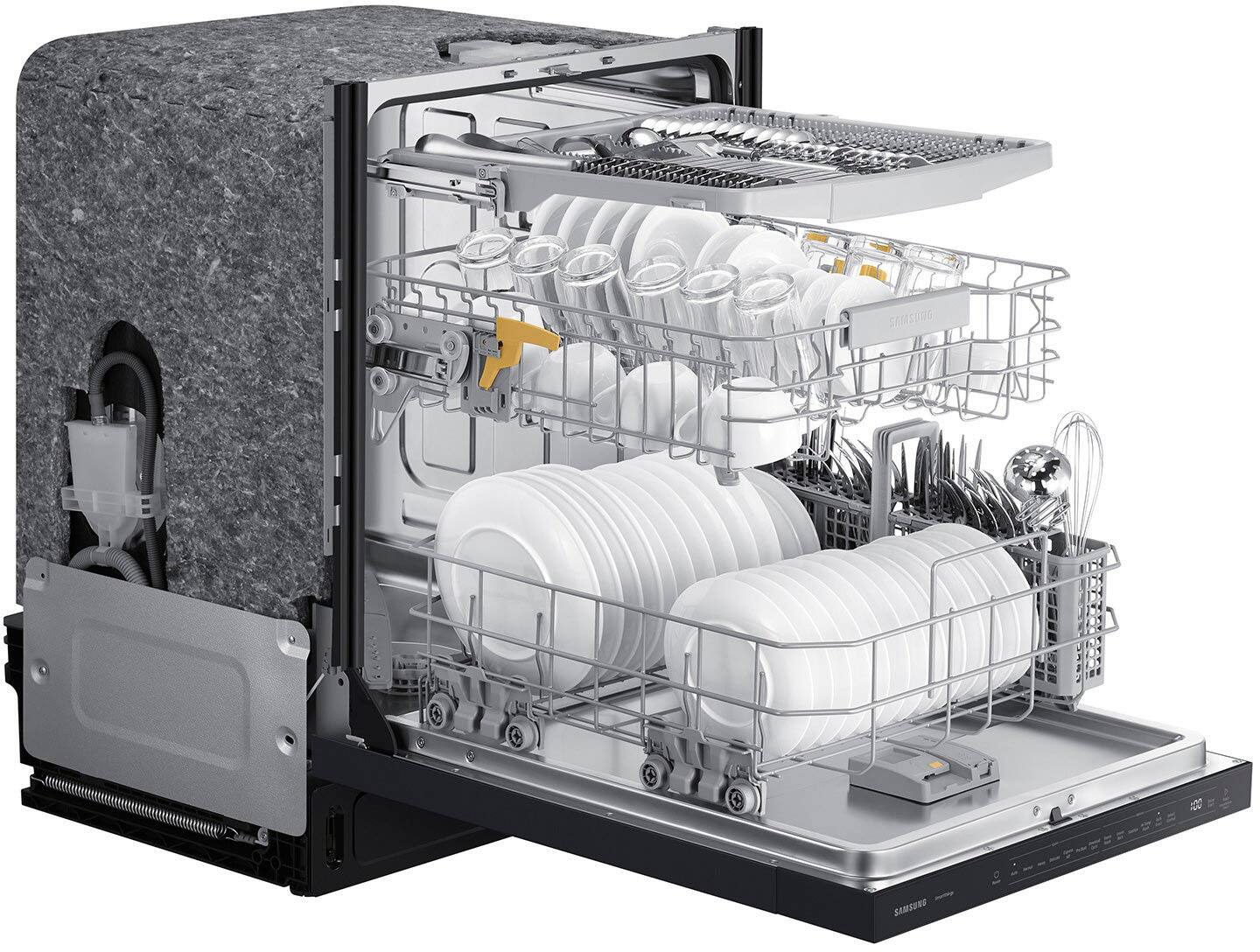 Alt View 16. Samsung - AutoRelease Dry Smart Built-In Stainless Steel Tub Dishwasher with 3rd Rack, StormWash, 46 dBA - Fingerprint Resistant Matte Black.