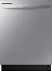 Front. Samsung - 24” Top Control Built-In Dishwasher with Height-Adjustable Rack, 53 dBA - Fingerprint Resistant Stainless Steel.