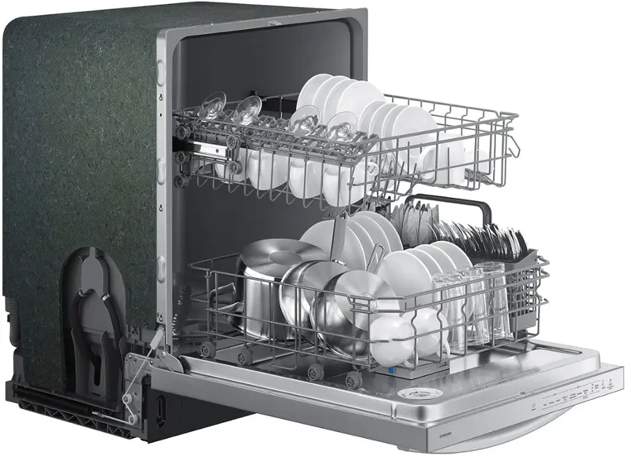 Alt View 16. Samsung - 24” Top Control Built-In Dishwasher with Height-Adjustable Rack, 53 dBA - Fingerprint Resistant Stainless Steel.