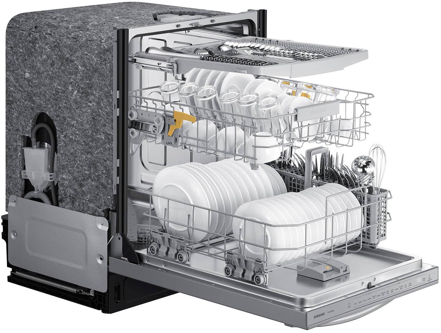 Alt View 16. Samsung - AutoRelease Dry Smart Built-In Stainless Steel Tub Dishwasher with 3rd Rack, StormWash, 46 dBA - Stainless Steel.