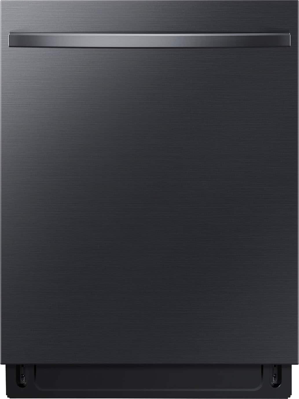 Front. Samsung - AutoRelease Dry Smart Built-In Stainless Steel Tub Dishwasher with 3rd Rack, StormWash, 46 dBA - Fingerprint Resistant Matte Black Steel.
