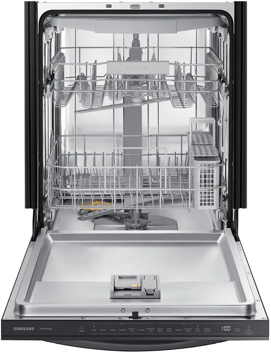 Alt View 14. Samsung - AutoRelease Dry Smart Built-In Stainless Steel Tub Dishwasher with 3rd Rack, StormWash, 46 dBA - Fingerprint Resistant Matte Black Steel.