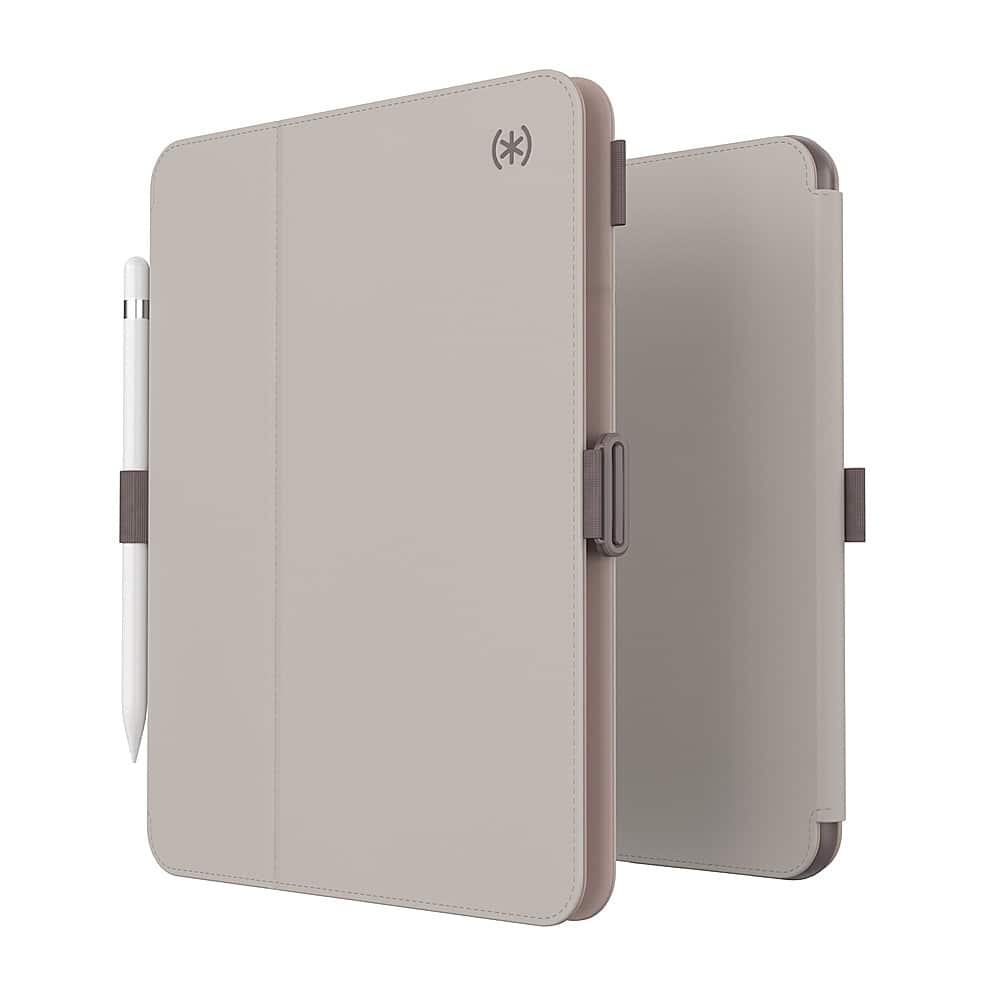 Angle. Speck - Balance Folio R Case for Apple iPad 10.9" (10th Gen 2022) - Beech Grey.