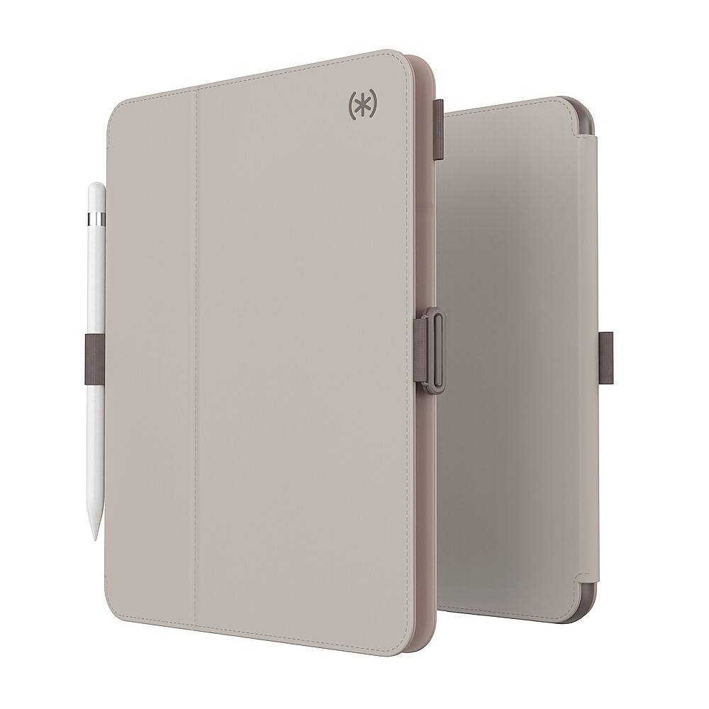 Angle. Speck - Balance Folio R Case for Apple iPad 10.9" (10th Gen 2022) - Beech Grey.