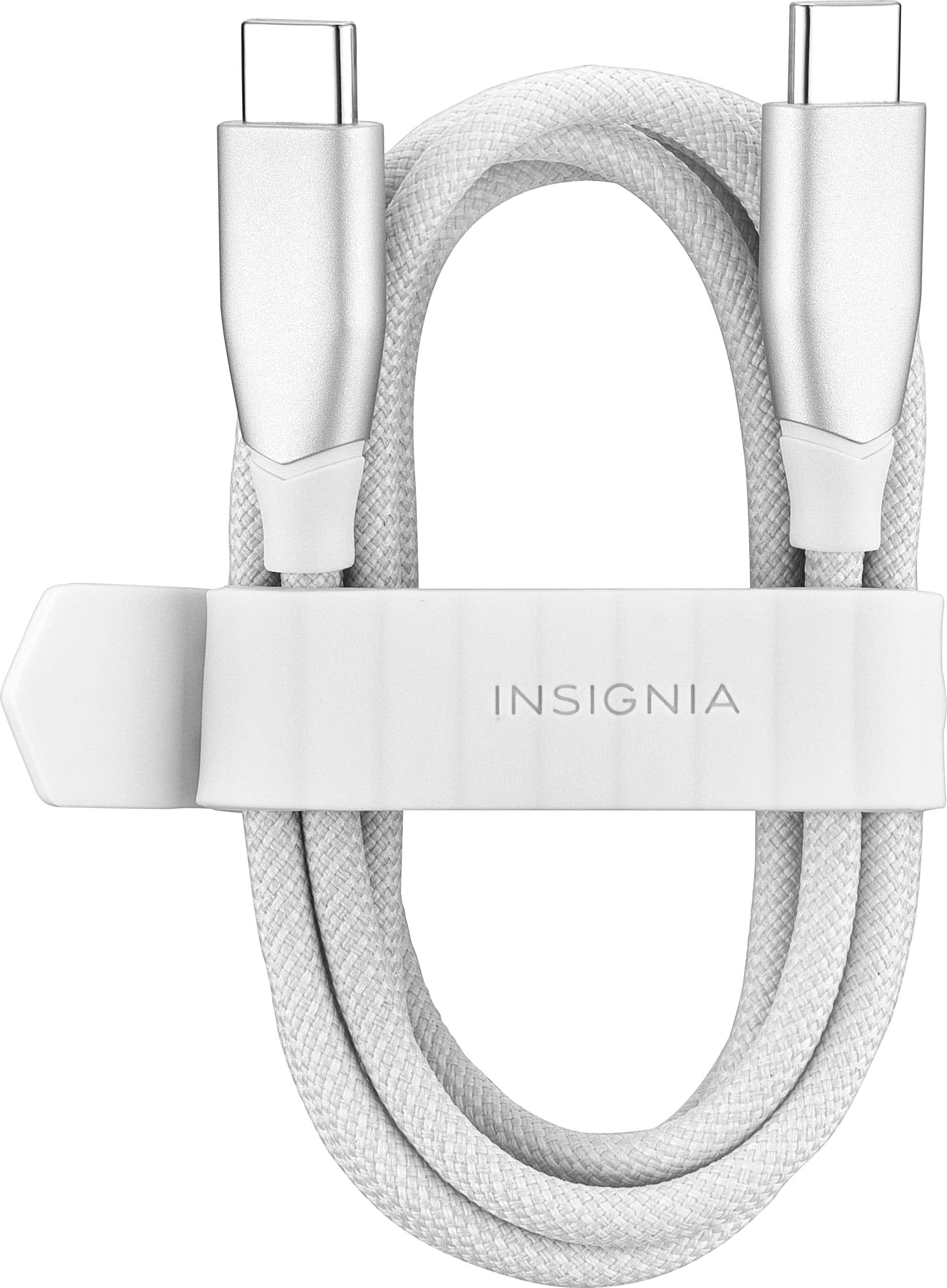 Alt View 11. Insignia™ - 4' USB-C to USB-C Charge-and-Sync Cable with Braided Jacket - White.