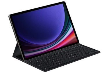 Samsung - Galaxy Tab  S9/ S9 FE Book Cover Keyboard Slim - Black - Front_Zoom