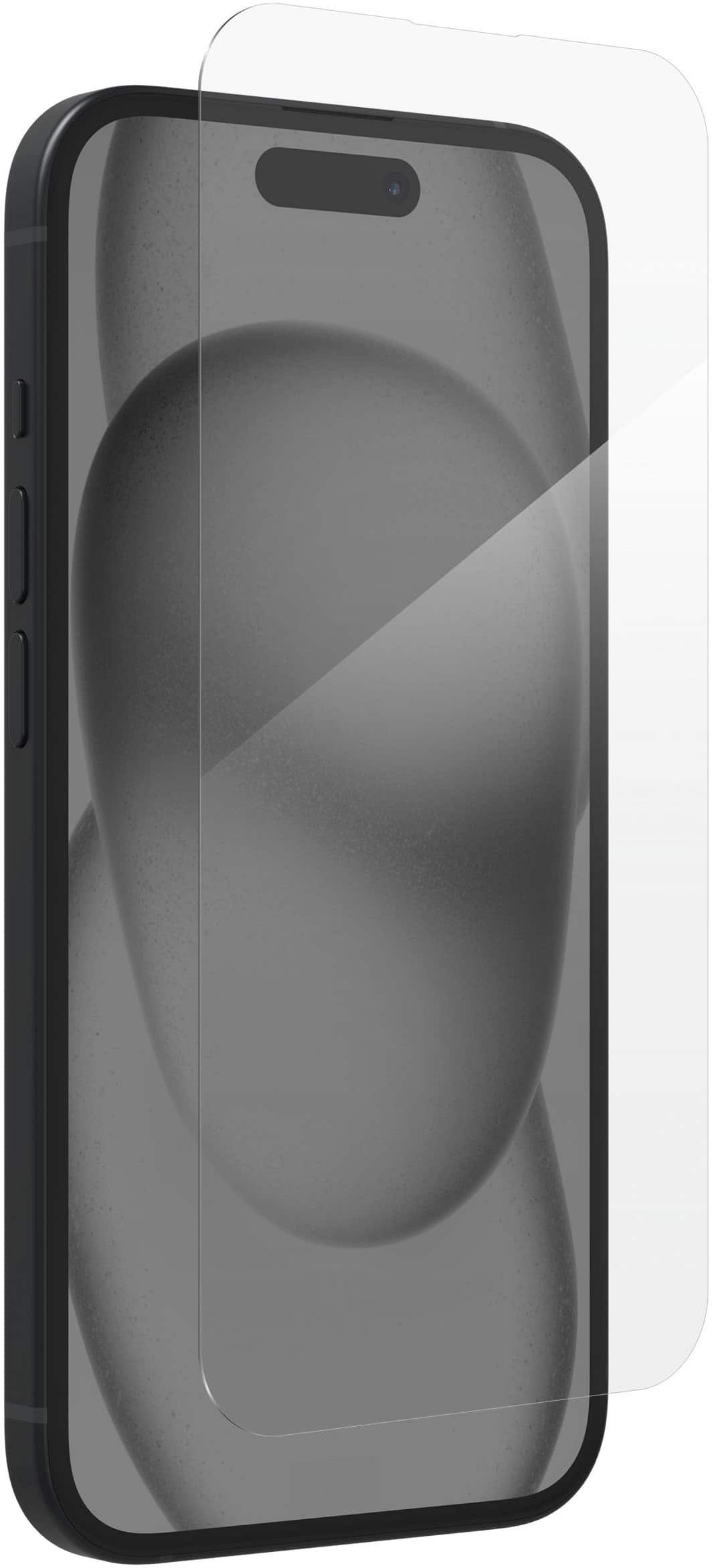 Angle. ZAGG - InvisibleShield Glass+ Defense Screen Protector for Apple iPhone 15 - Clear.