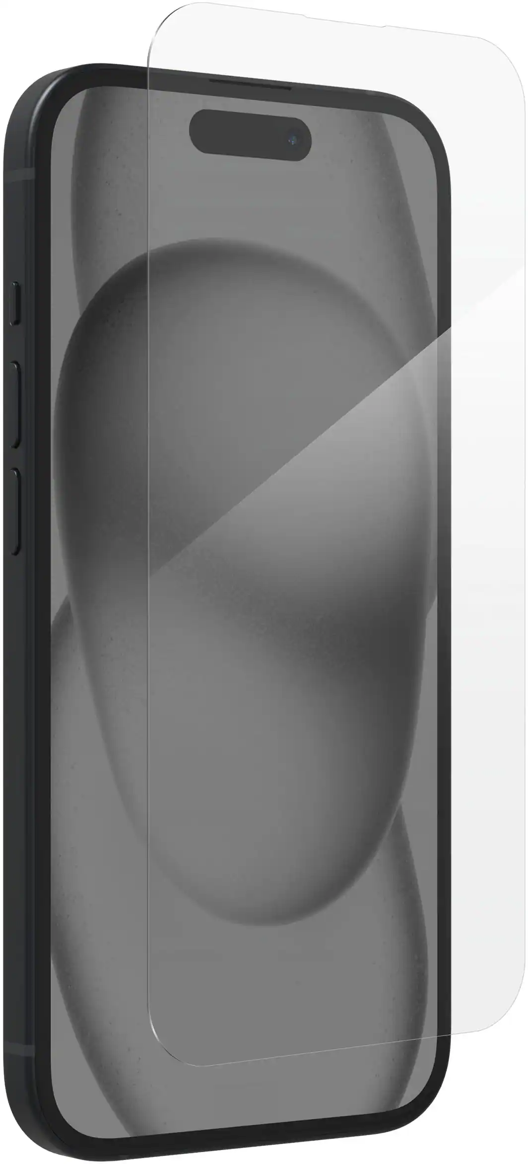 Angle. ZAGG - InvisibleShield Glass+ Defense Screen Protector for Apple iPhone 15 - Clear.