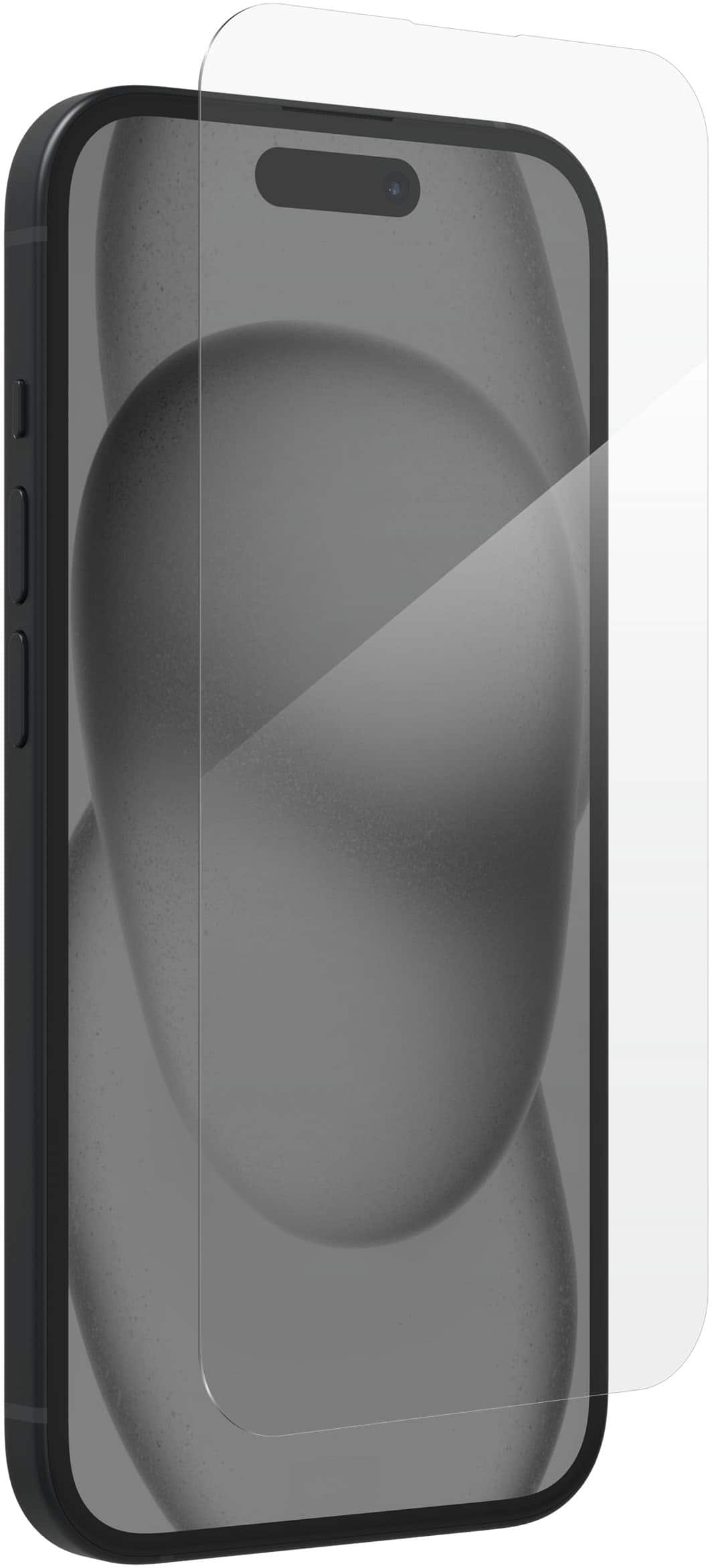 Angle. ZAGG - InvisibleShield Glass Elite Maximum Impact & Scratch Screen Protector for Apple iPhone 15 - Clear.