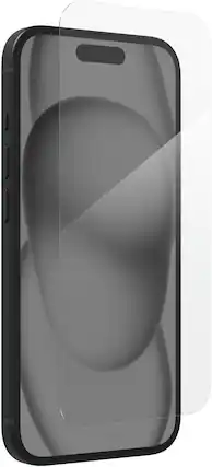 Angle. ZAGG - InvisibleShield Glass Elite Maximum Impact & Scratch Screen Protector for Apple iPhone 15 - Clear.