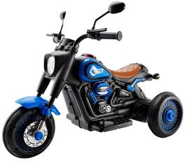 Topteng - 6V 3-Wheel Kids Ride-On Motorcycle with Colorful Lights & Music, Blue for Ages 3-8