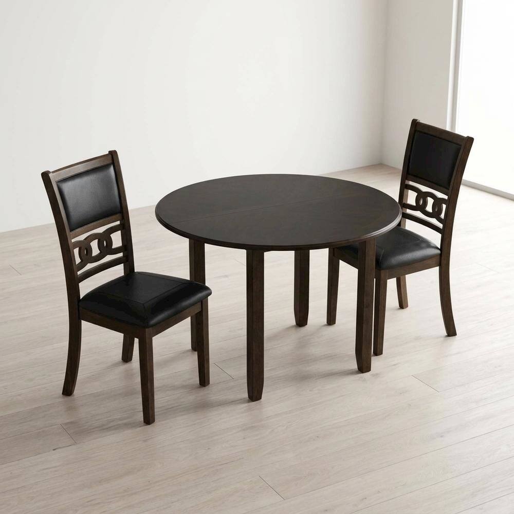 Alt View 1. Starlight Canyon Home - Solid Wood Drop Leaf Dining Table with 2 Chairs in Warm Brown - Brown.