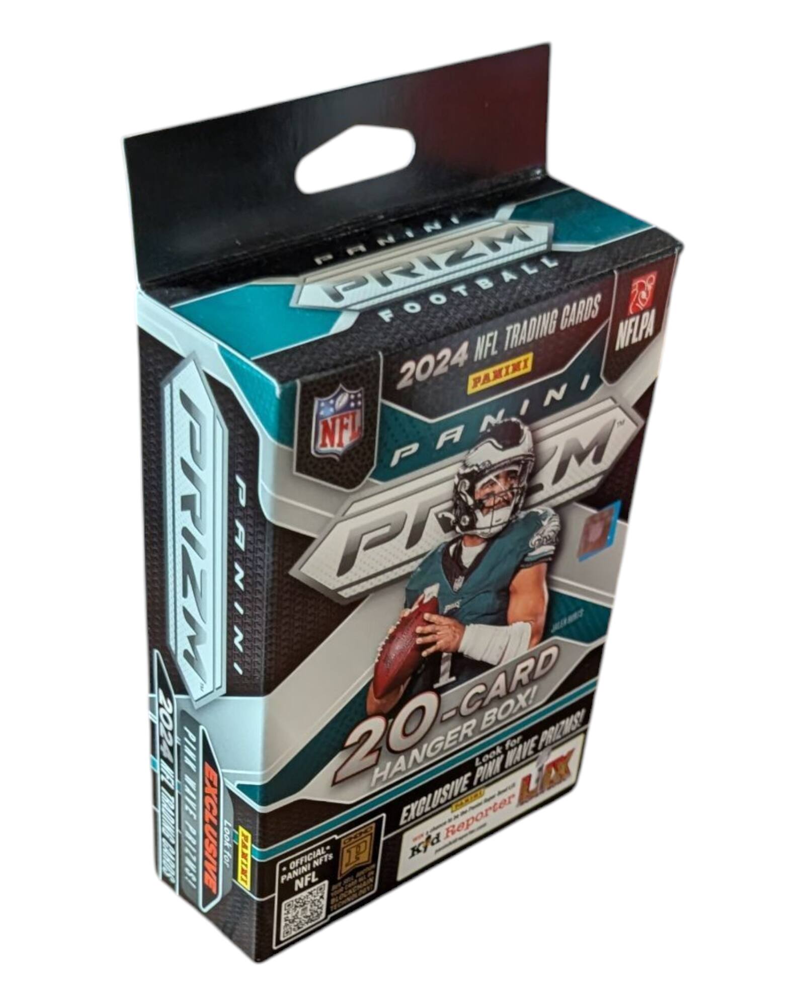 PANINI FOOTBALL TRADING CARDS NFL NFLPA 2024 PANINI PRIZM 20-CARD HANGER BOX! Look for EXCLUSIVE PINK WAVE PRIZES!