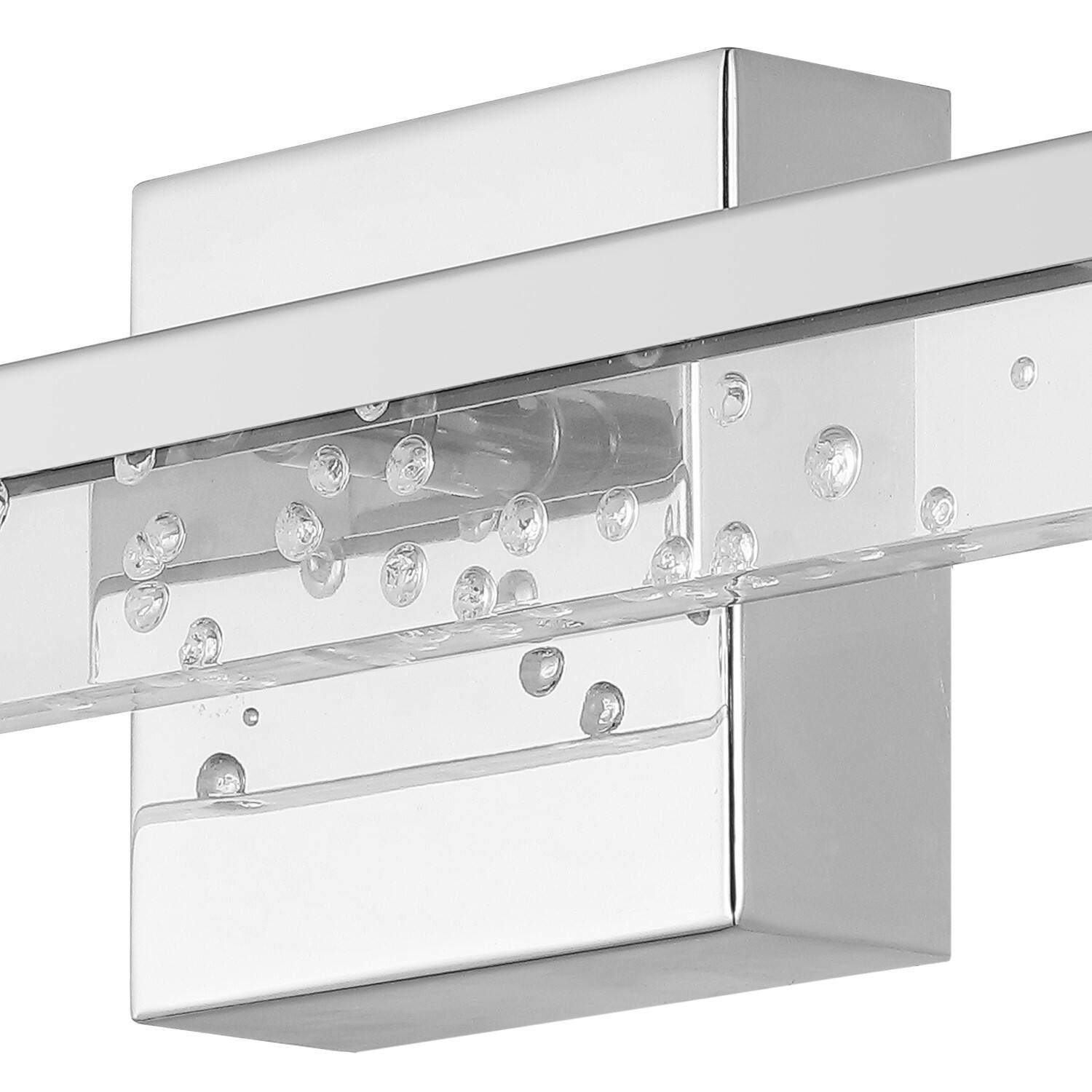 Alt View 5. Jonathan Y - Mario 22" 1-Light Modern Contemporary 360-Degree Rotatable Iron/Seeded Acrylic Integrated LED Vanity Light, Chrome/Clear - Chrome/Clear.
