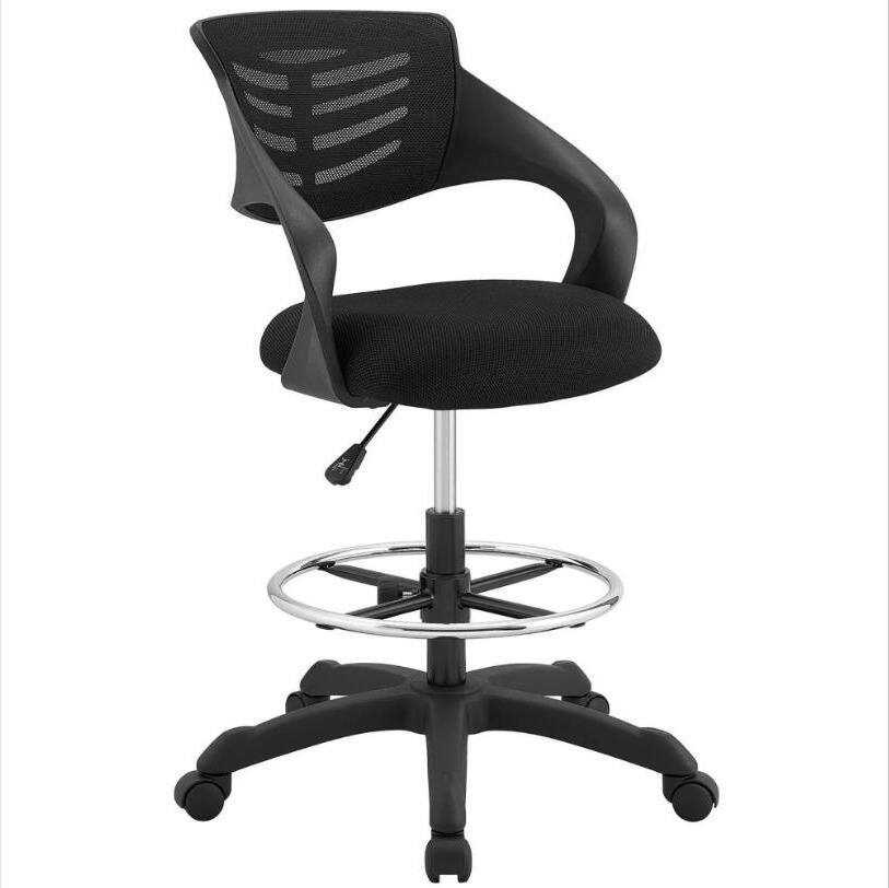 Alt View 10. Modway - Thrive Ergonomic Drafting Chair for Standing Desks - Black.