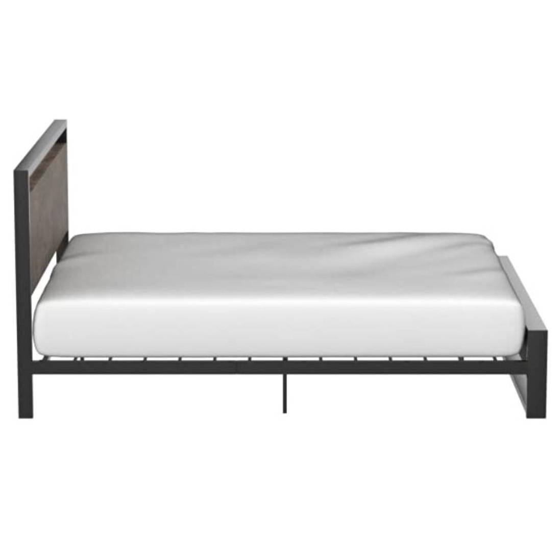 Alt View 1. Hivvago - Hivvago Queen Modern Farmhouse Platform Bed Frame with Wood Panel Headboard Footboard - Black.