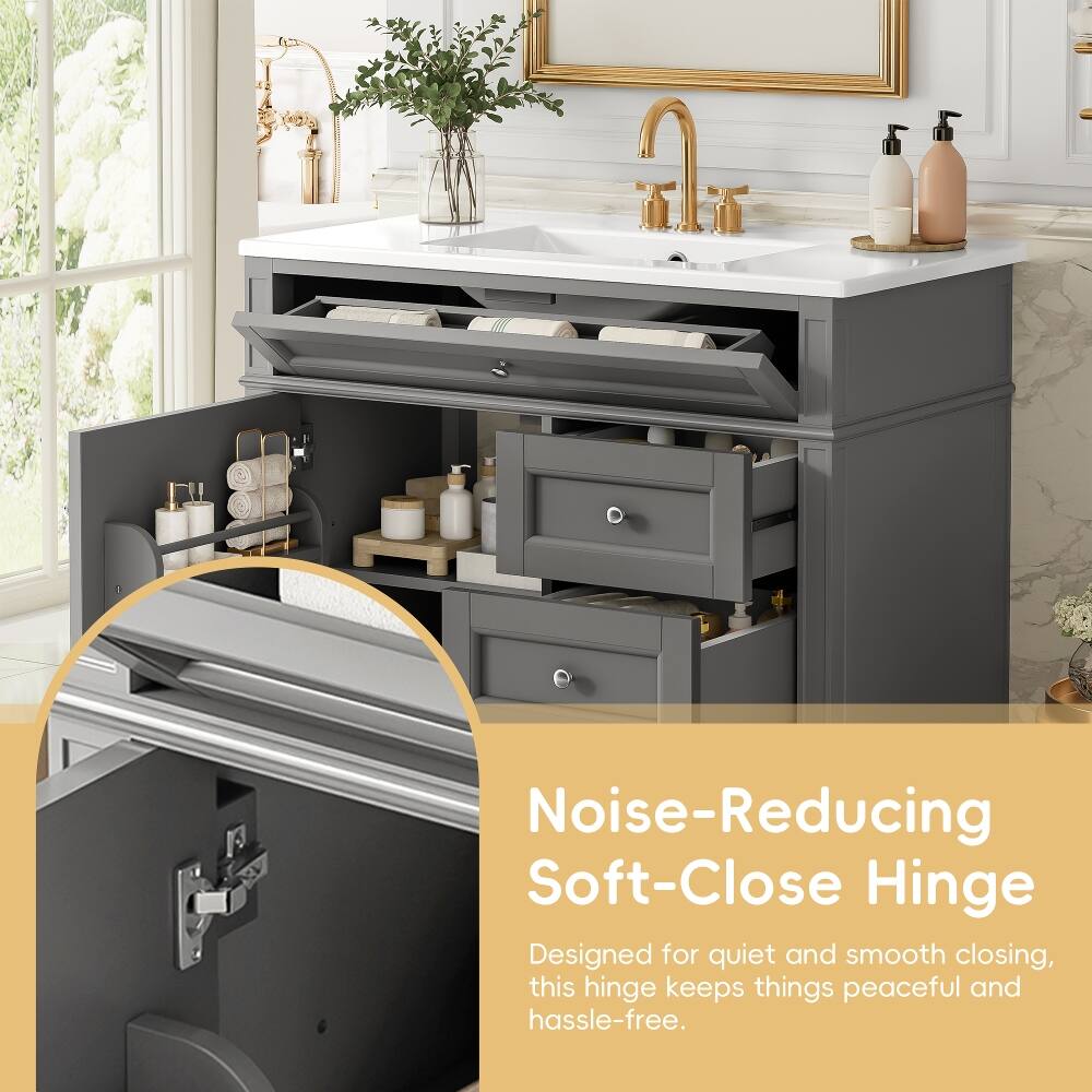 Noise-Reducing Soft-Close Hinge  
Designed for quiet and smooth closing, this hinge keeps things peaceful and hassle-free.
