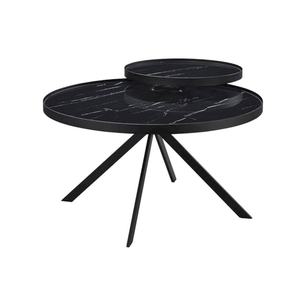 Alt View 1. Coaster Co. of America - Briggs 3-piece Round Coffee and End Table Set Black - Black.