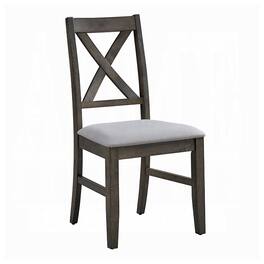 Manhattan Lane - Side Dining Chair Set of 2, X Farmhouse Back, Padded Gray and Beige - Gray, Beige
