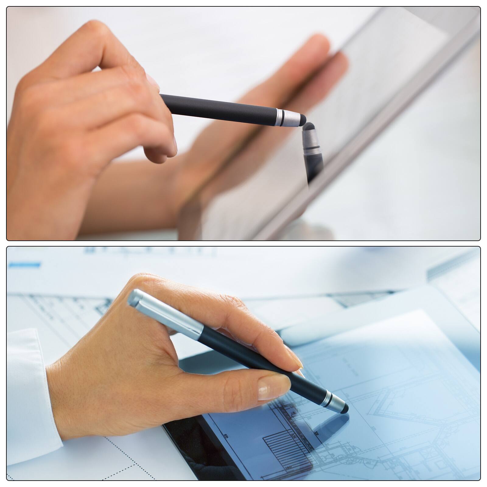 Alt View 6. Unique Bargains - 10pcs Glitter Rhinestone Stylus Pens for Touch Screens, Universal Metal Capacitive Pen for Phones & Capacitive Devices - Black,Silver.