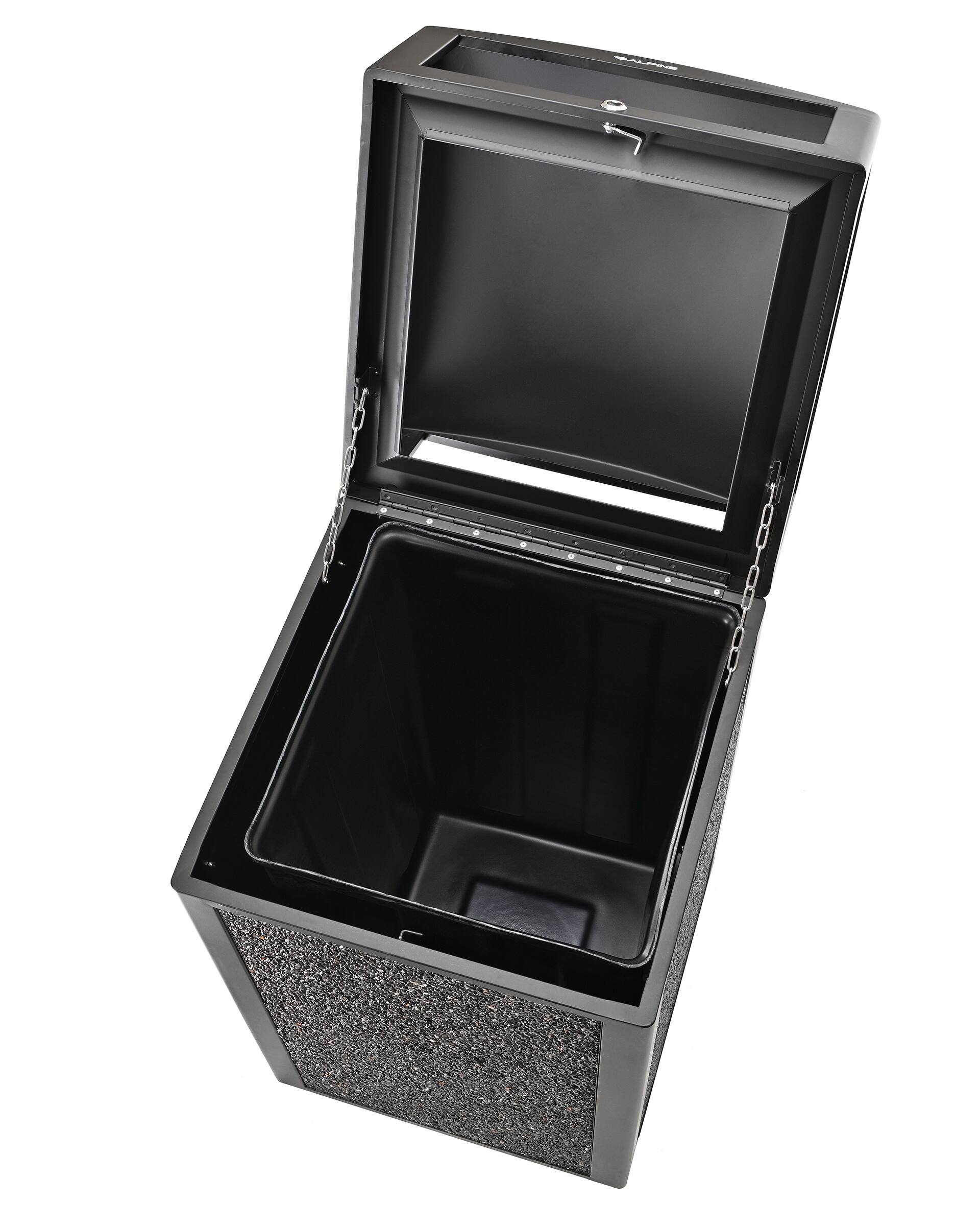 Alt View 9. Alpine Industries - 40 Gallon Steel Outdoor Trash Can with Insert Liner and Dome Lid - Gray.