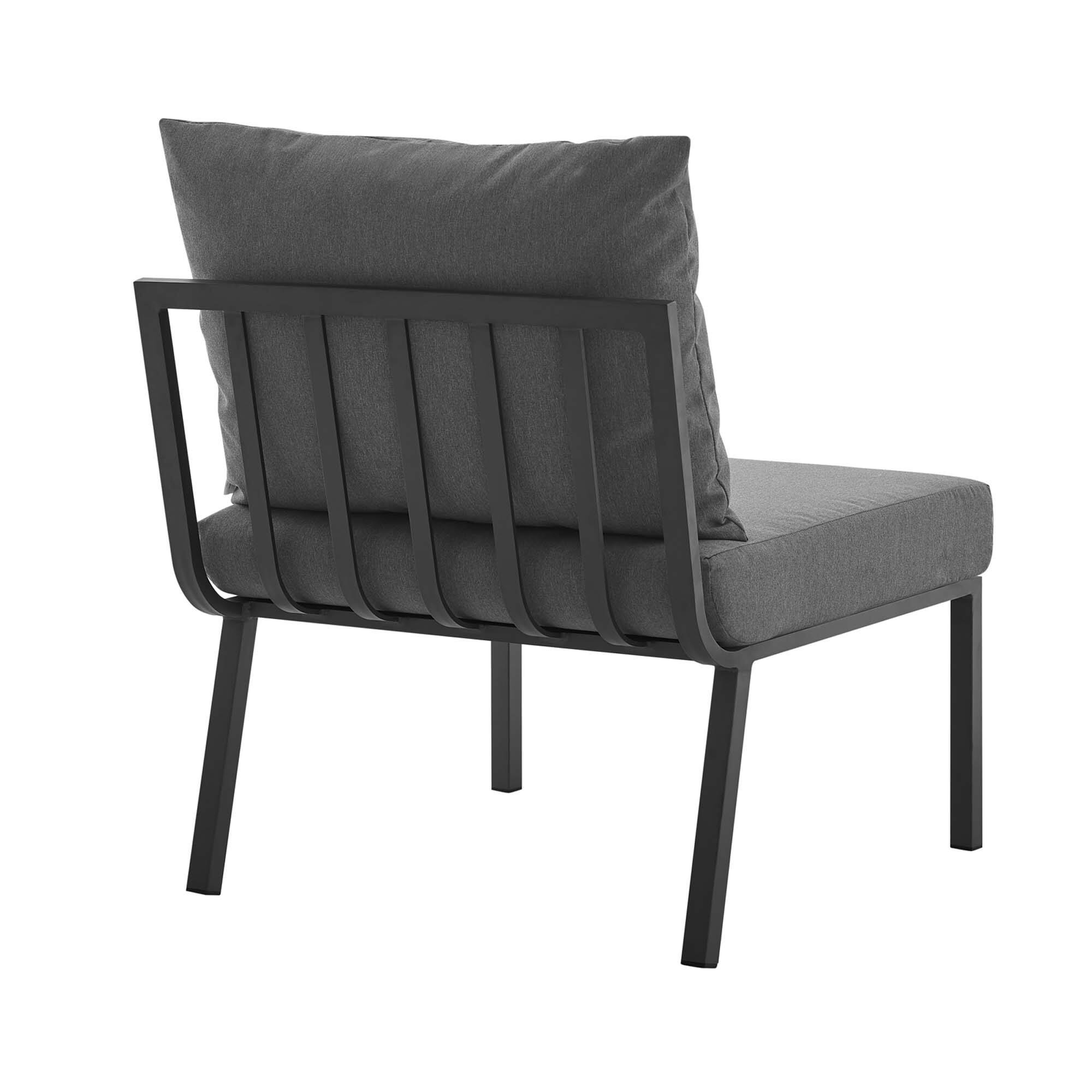 Alt View 1. Modway - Riverside Outdoor Patio Aluminum Armless Chair by Modway - Gray Charcoal.
