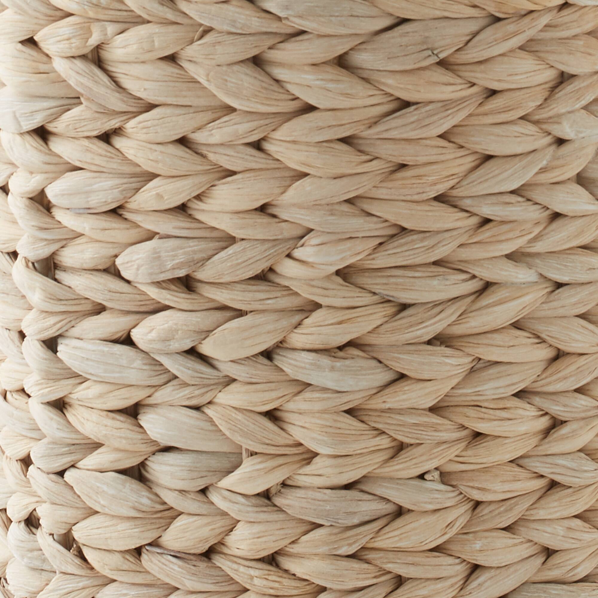 Alt View 5. Casafield - Seagrass Water Hyacinth Waste Basket - Woven Trash Can - Whitewash.