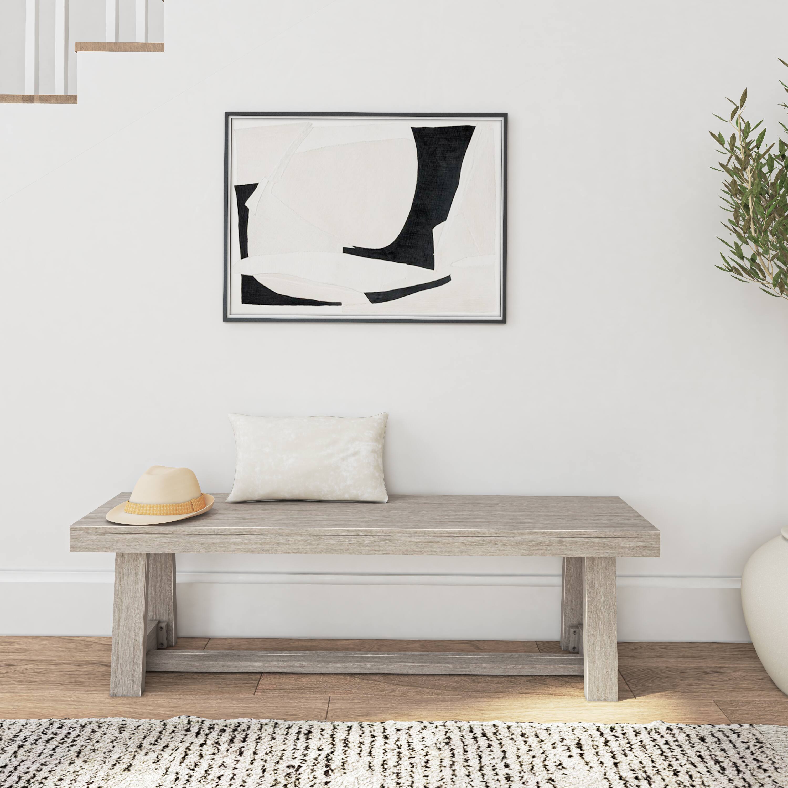 Alt View 3. Plank+Beam - Classic Dining Bench, Seashell Wirebrush - Seashell Wirebrush.