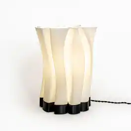 Jonathan Y - Flame 13.5" Modern Bohemian Plant-Based PLA 3D Printed Dimmable LED Table Lamp, /Black - White