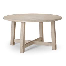 Maven Lane - Sasha Round Wooden Dining Table in Weathered Finish - White