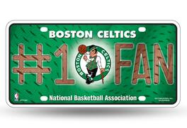 Rico Industries - Boston Celtics #1 Fan Metal License Plate Tag - Number One! Let's Go - Multi