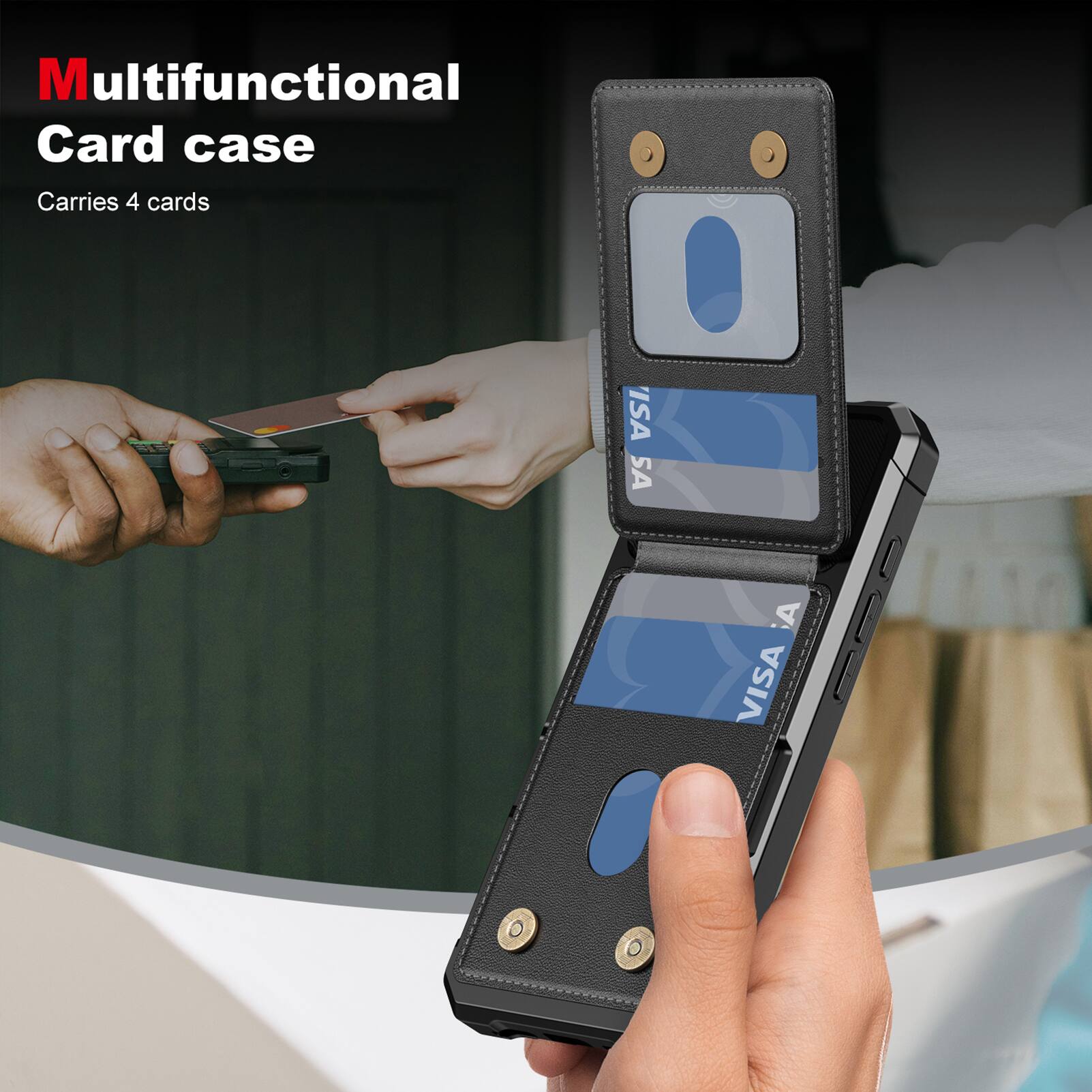 Multifunctional Card case  
Carries 4 cards  

ISA SA | VISA