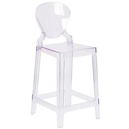 Flash Furniture - Theo Ghost Counter Stool with Tear Back in Transparent Crystal - Clear