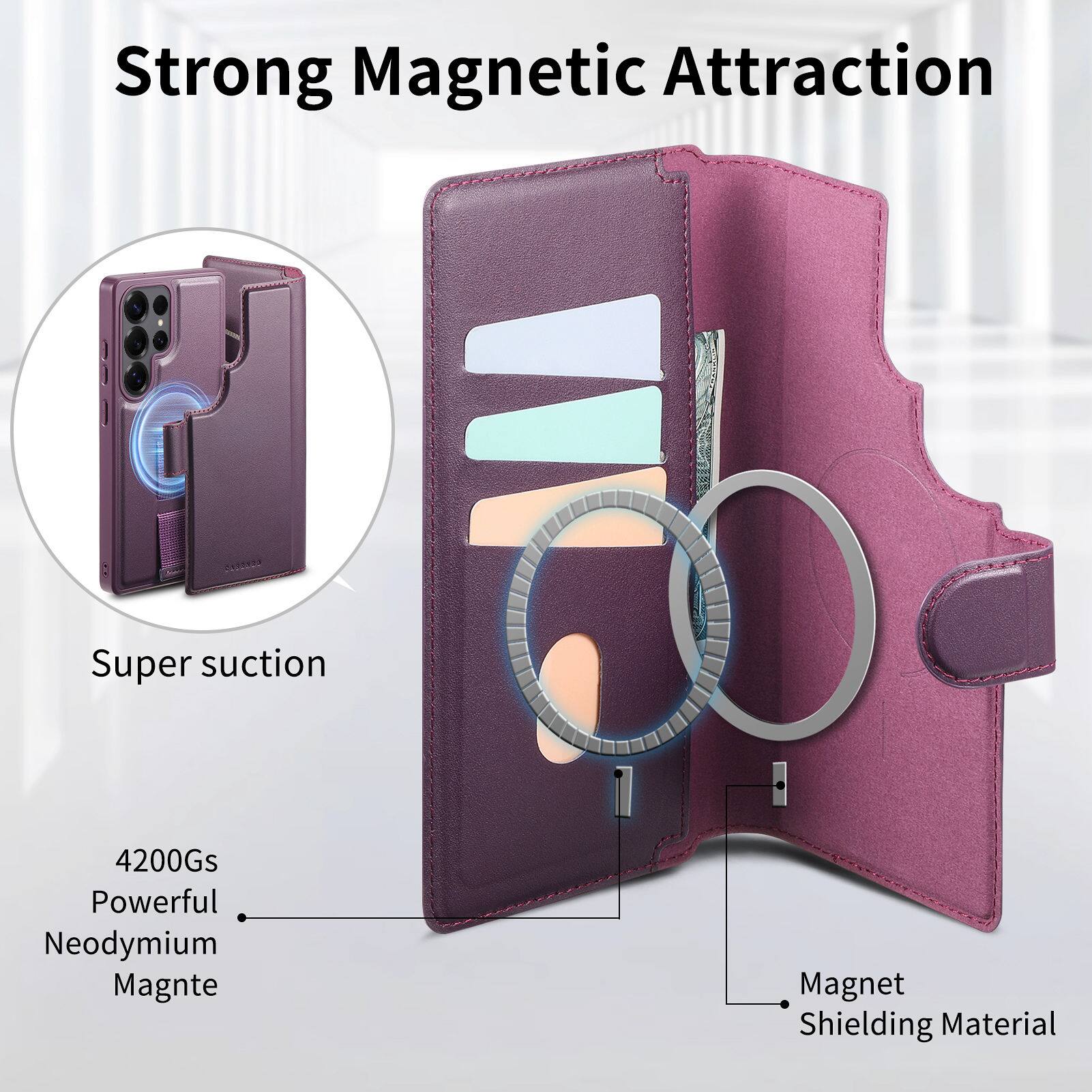 Strong Magnetic Attraction  
Super suction  
4200Gs Powerful Neodymium Magnet  
Shielding Material