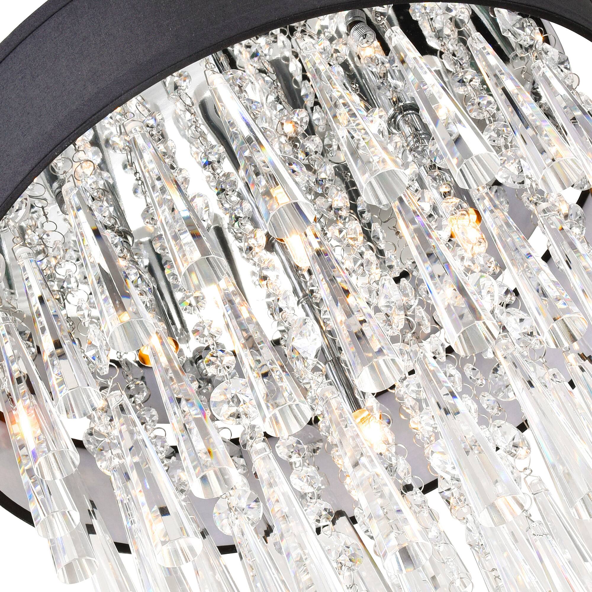 Back. CWI Lighting - Franca 8 Light Drum Shade Chandelier With Chrome Finish - Black.