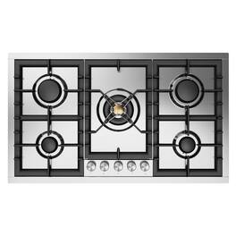 ILVE - Professional Plus II Series 36 in. Gas Cooktop with 5 Sealed Burners (Liquid Propane, Satin Trim) - Stainless Steel