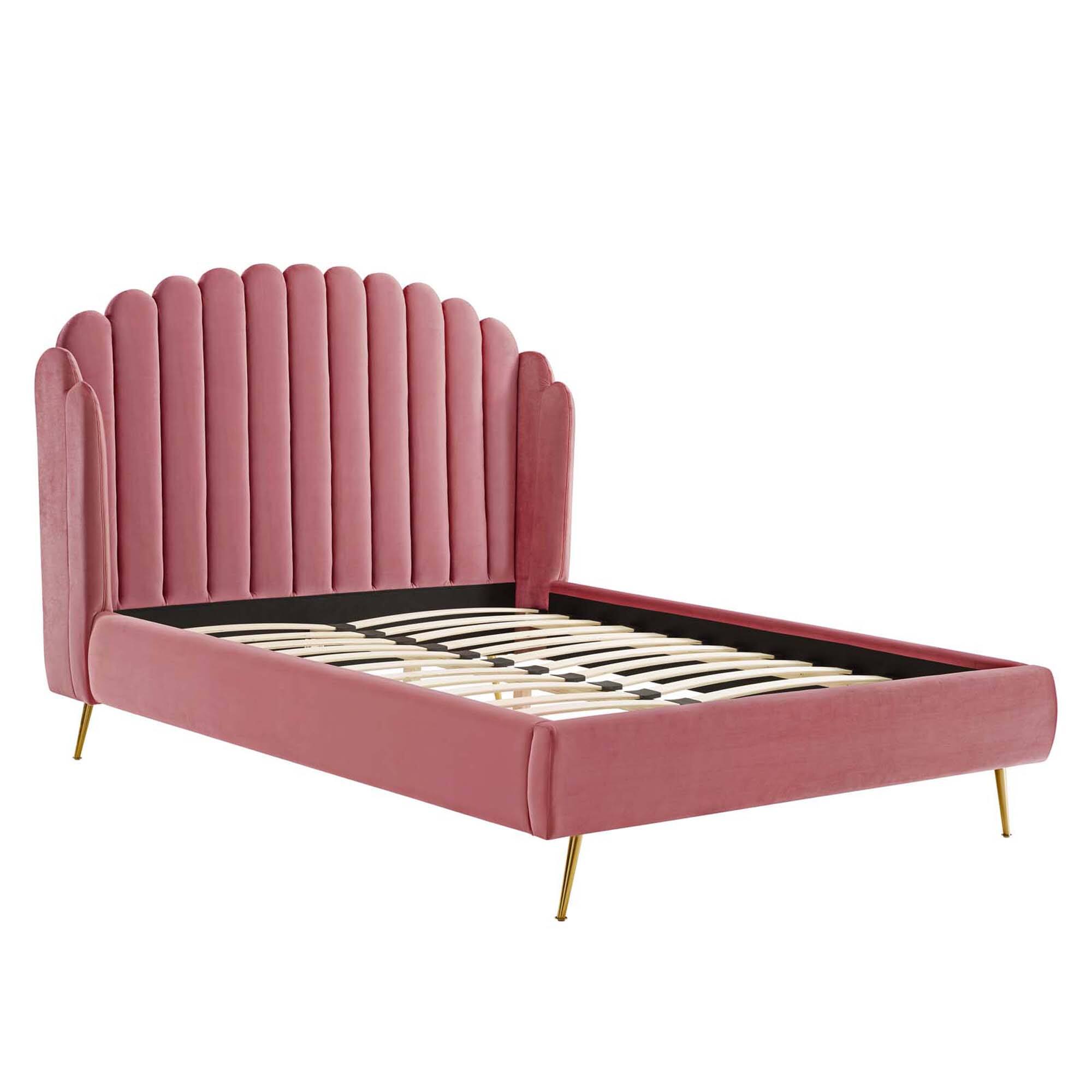 Back. Modway - Sutton Performance Velvet King Bed Frame - Green.