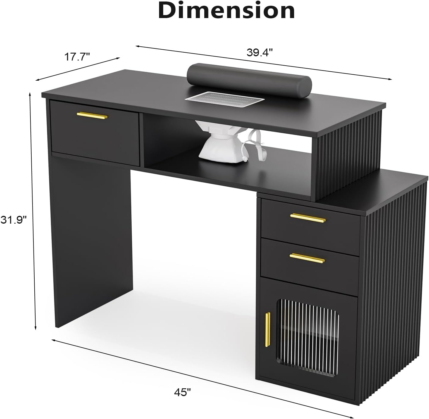 Dimension: 17.7" x 39.4" x 31.9" x 45"