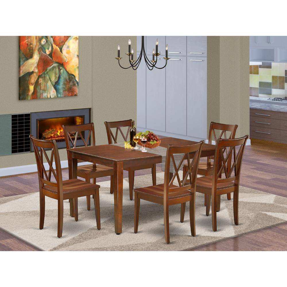 Left. East West Furniture - Dining Room Set Mahogany - Brown.