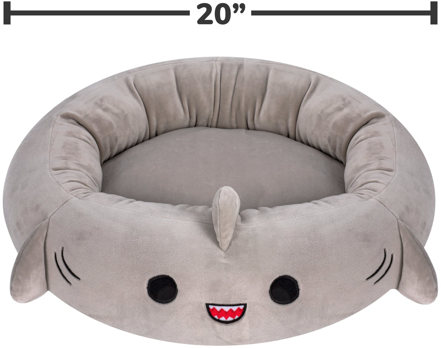 Left View: Jazwares - Squishmallows Pet Bed - Gordon the Shark - Small