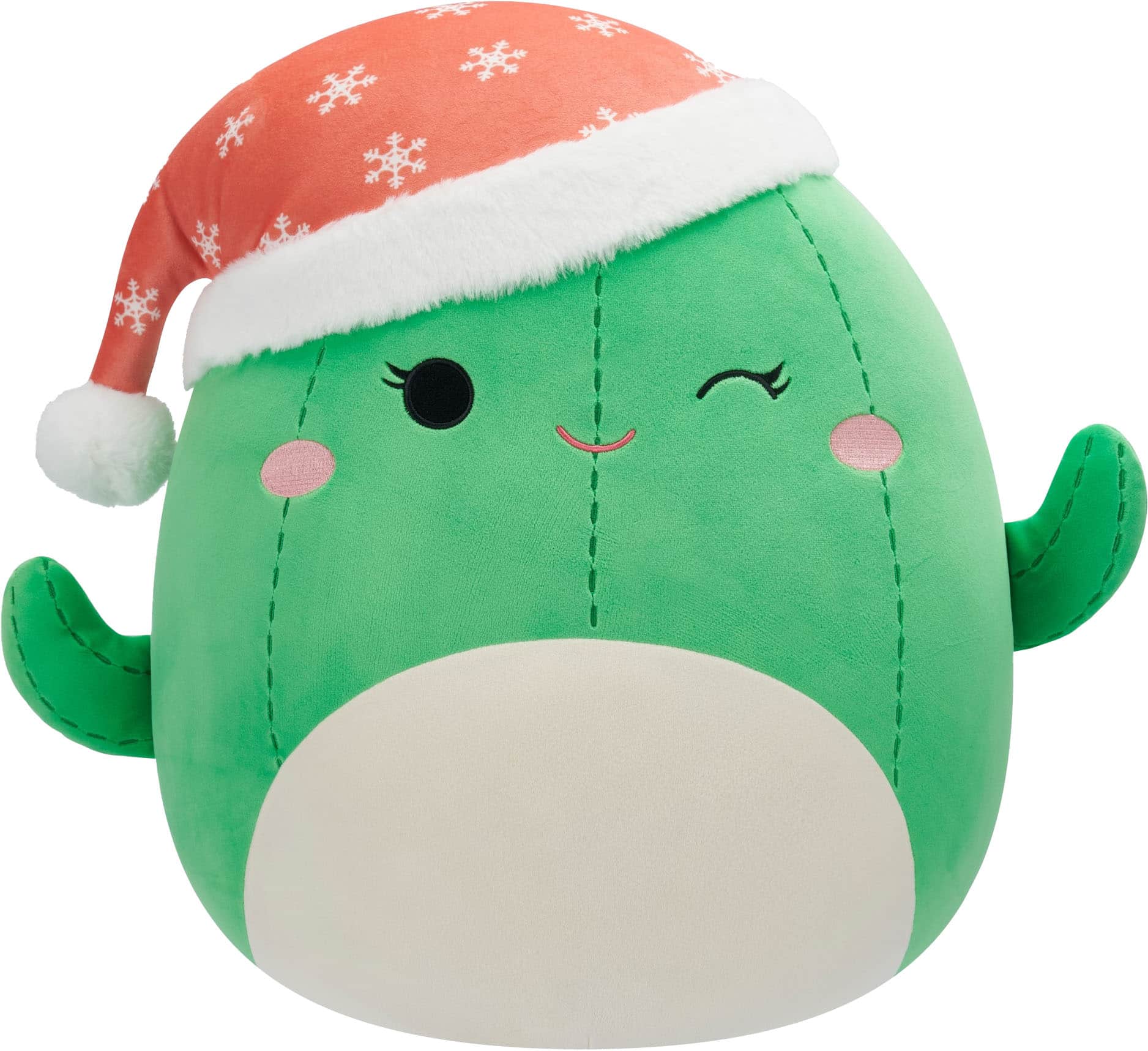 Front. Jazwares - Squishmallows 16" Plush - Holiday - Cactus w/Santa Hat - Maritza.
