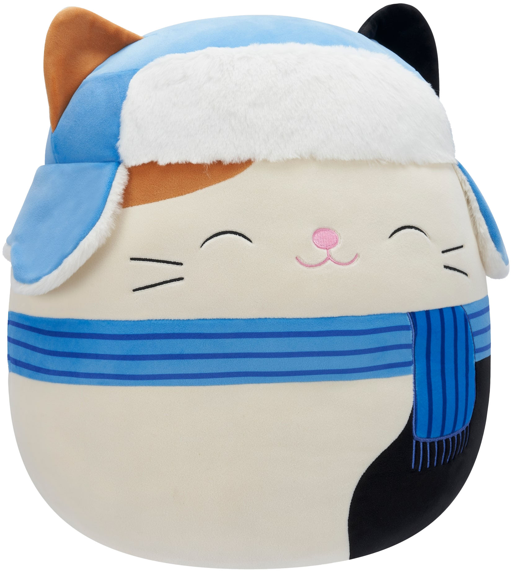Angle View: Jazwares - Squishmallows 16" Plush - Holiday Cat in Blue Scarf - Cam