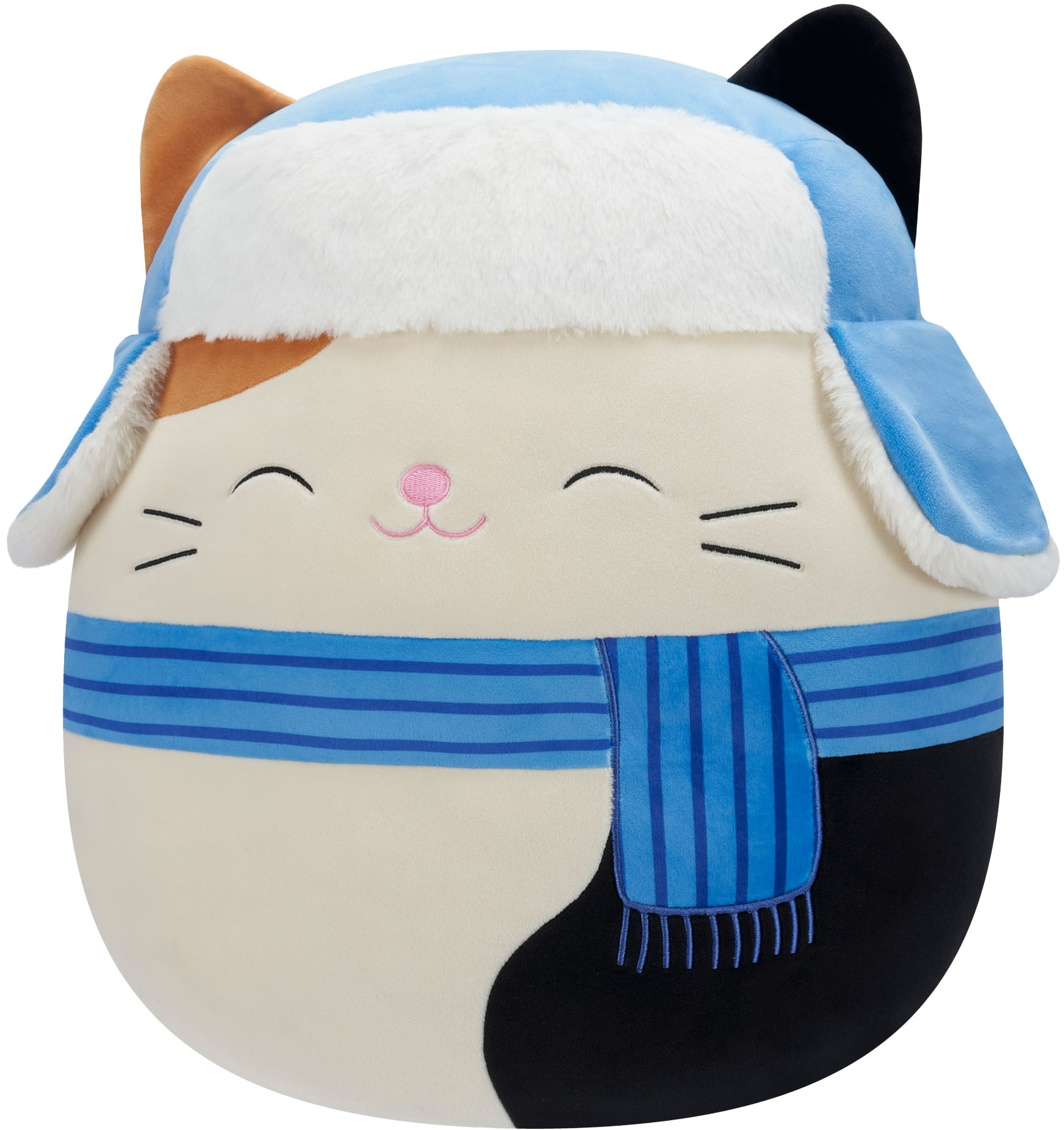 Squishmallows 16 inch Plush - Holiday Cat in Blue Scarf - Cam